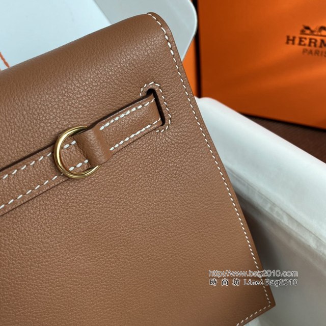 Hermes女包 愛馬仕Kelly DanSe包 金粽金銀扣 evercolor皮 進口密蠟線全手工 Hermes跳舞包  tdh2200